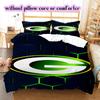 football Logo Pattern Bedding Quilt Set Quilt Cover Pillowcase Home Decoration Birthday Gift (1*duvet cover+ 2*pillowcase, without core)