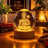 3D Hanuman Crystal Ball LED Night Lamp, Spiritual Engraved