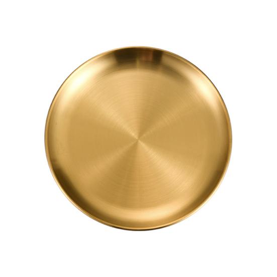 Stainless Steel Dinner Plates Round Salad Serving Plate Easy To Clean Pizza Fruit Bowl for Home Kitchen Outdoor Camping BBQ