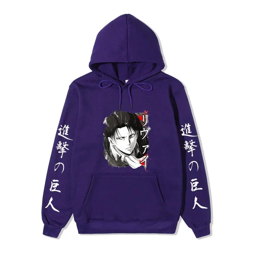 Аниме Атака Титанов АОТ Мерч Аккерман Леви Разведкорпус Принтованные Толстовки Осень Зима Свитшоты Пуловеры