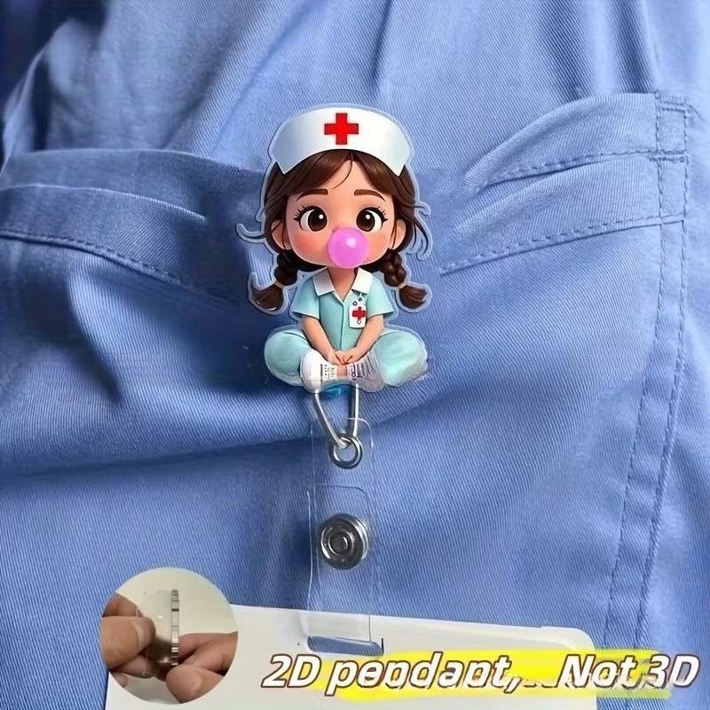Мультяшная медицинская выдвижная пряжка, лицензия на работу для врача и медсестры, креативный ремешок, легко вытягиваемая пряжка, сертификат, фирменное наименование