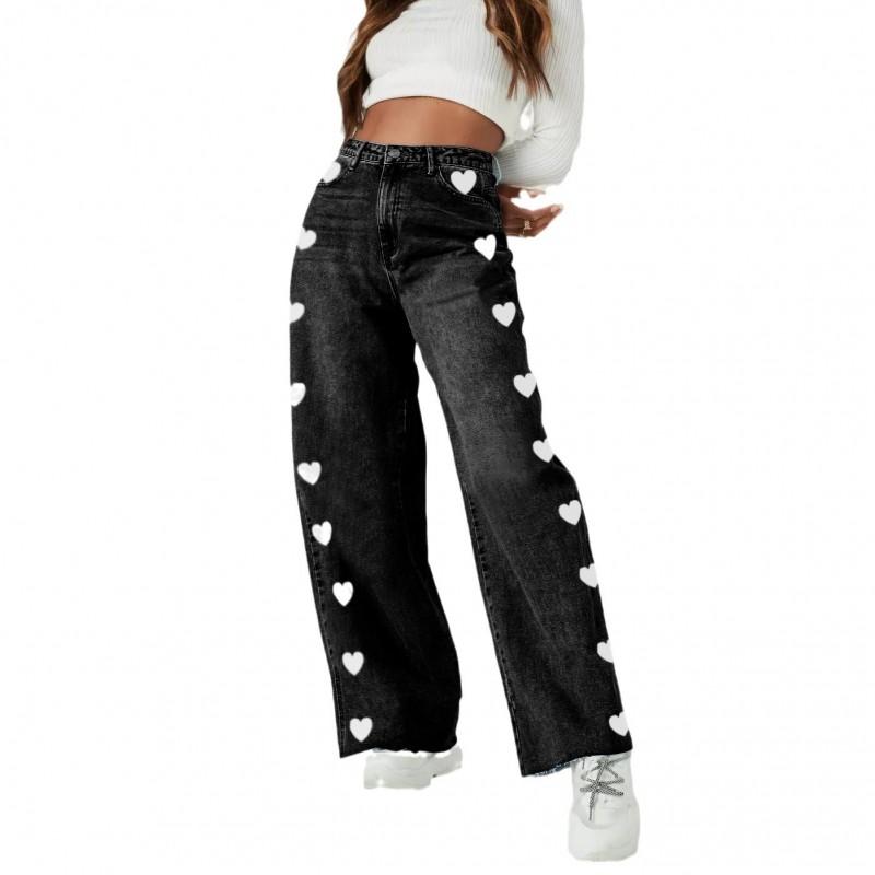 Winter Vintage Washed Loose Wide Leg Boyfriend Jeans Streetwear