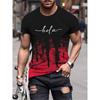 Fashion Letter Printed T-Shirt For Men Contrast Gradient Harajuku Short Sleeve Tee Tops Leisure Crew Neck Men's Casual T-shirts