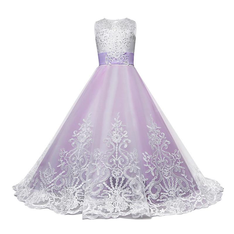 Childrens Princess Dress With Lace Patchwork For Girls
