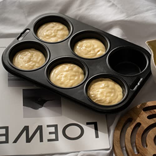 Pearl Metal Muffin Pan, 6-Cavity, High Clean Coat, EE Sweets, D-4838