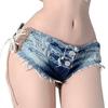 Summer Blue Denim Shorts Women Bandage Tassel Casual Low Waist Jeans Short Pants