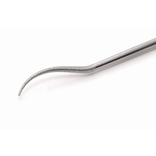 Wave Hobby Tool Series HG Special Shape Diamond File, Round/Bent Tip, Plastic Model Tool, HT-674, Grip: Red