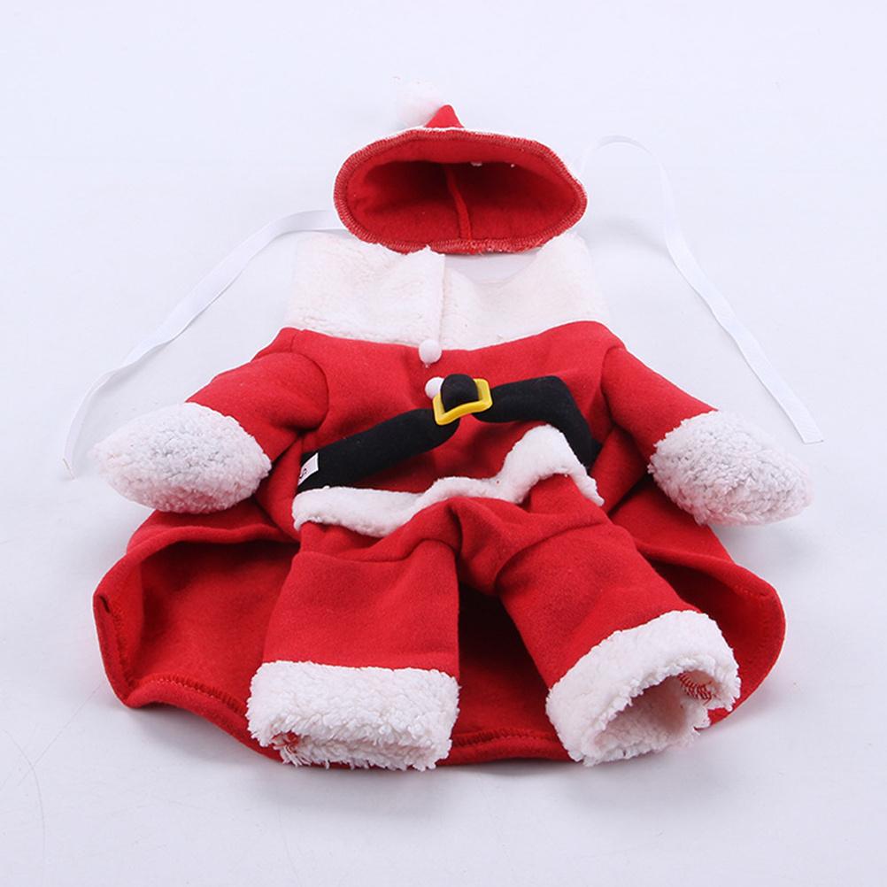 Christmas Santa Dog Costume for Small Dogs Polar Fleece Puppy Outfit Funny Pet Party Clothes for Holiday Photo Walking Jogging