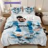 Lionel Messis Legacy Football Three-piece set (1 * duvet cover + 2 * pillowcase, without core) 2D Flat Bedding set Soft and comfortable