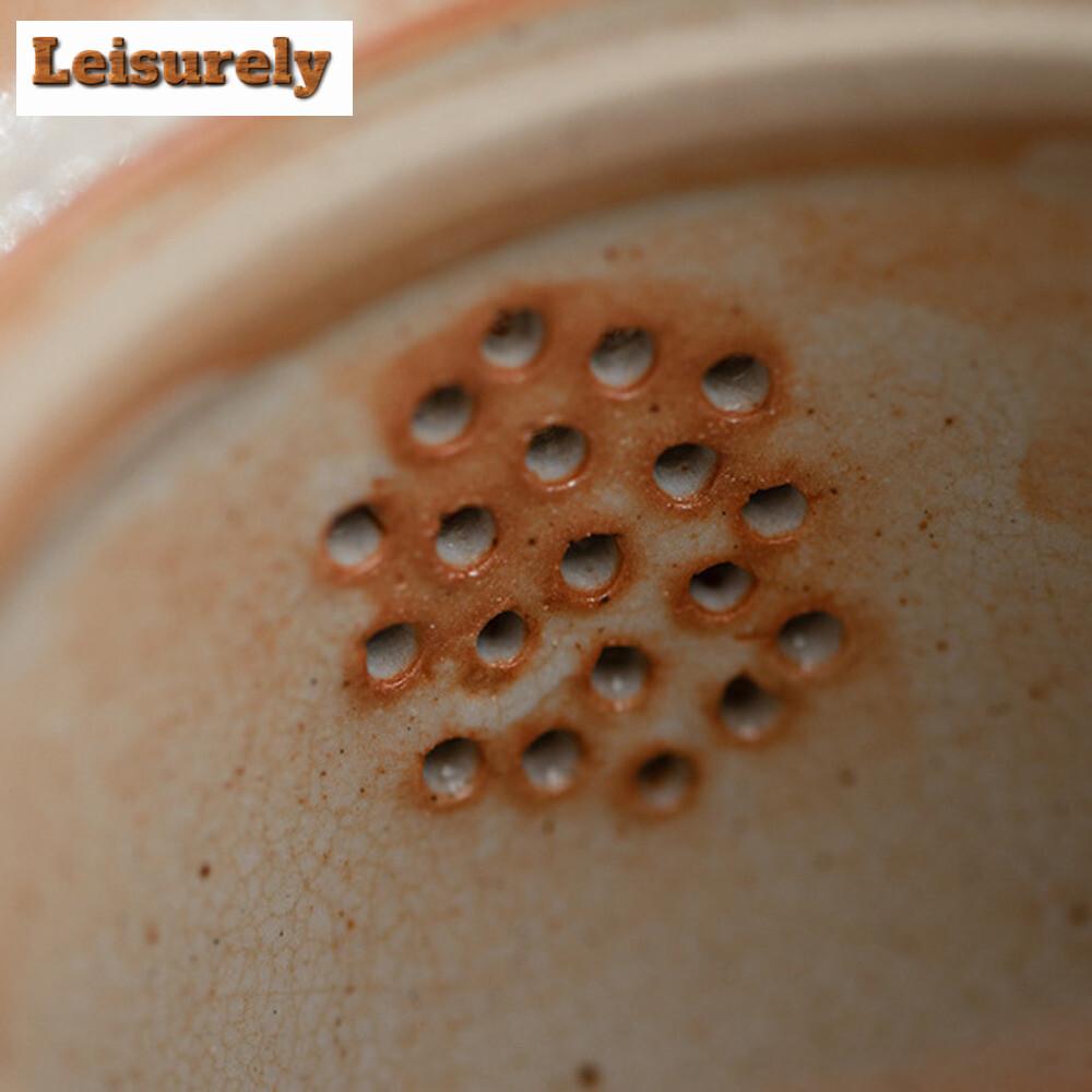 130ml Hand-painted Zhiye Cat Hand Grab Pot Japanese Double Edge Anti Scalding Pot Tea Wood-fired Porcelain Tea Brewing Kettle