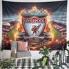 Club de Fútbol Liverpool Cresta Ardiente Tapiz de Pared del Estadio Anfield Youll Never Walk Alone Decoración para Fans para Cueva de Hombre Regalo