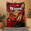 Custom Name Personalized Manchester United Print Blanket, Home Decor, Bedroom, Sofa, Camping, Couch, Gifts for Birthday Christmas