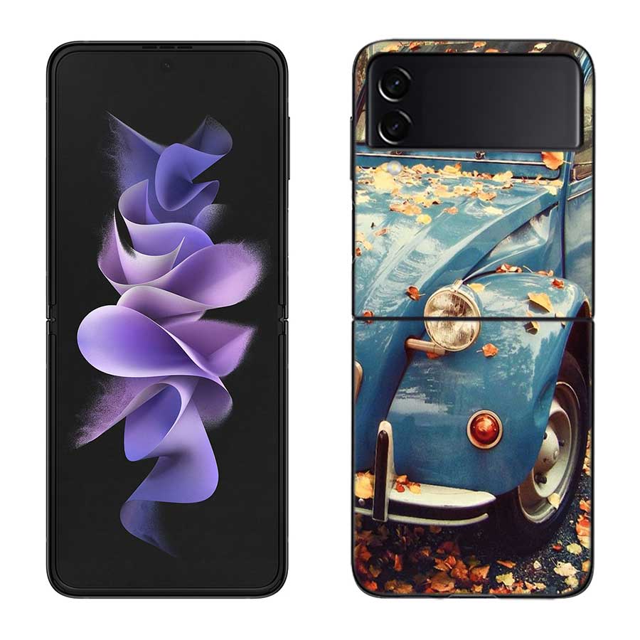 I like the Beetle Phone Case For Samsung Z Flip 7 6 5G Galaxy Z Flip 5 4 3 Black Hard Cell Cover Luxury PC Shell Coque