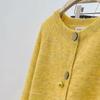 Премиальный мягкий восковой желтый вязаный кардиган куртка женский осенне-зимний свободный короткий маленький ленивый свитер с длинными рукавами