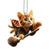 Car Acrylic Pendant with Lanyard Easy To Hang Super Cute Animal Cat Car