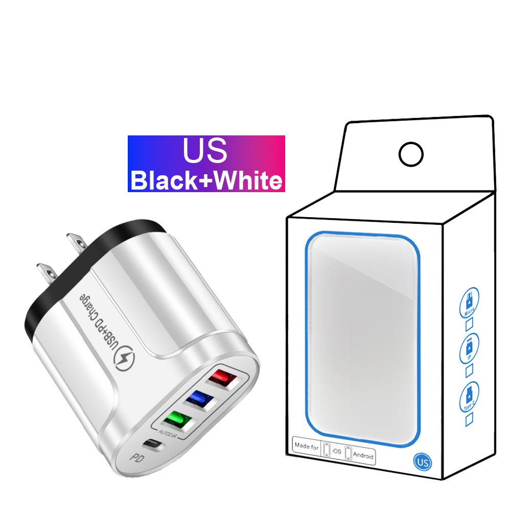 3-Port USB + Type-C Home & Travel Charger, EU/UK Standard, 5V/2.4A, New Model