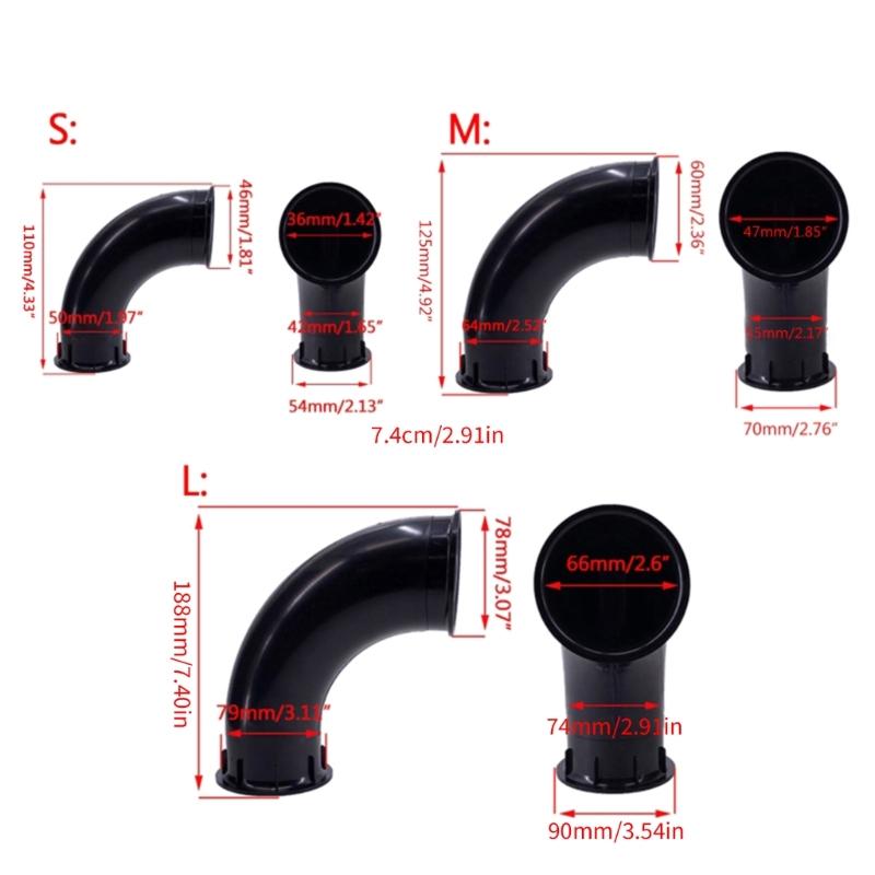 Black Plastic Curved Speaker Port Subwoofer Bass for Reflex Inverted Tube for Loudspeaker Sound Box 36/47/66mm Inner Hol