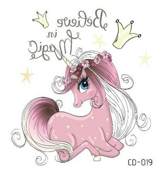 Водонепроницаемые детские забавные наклейки-татуировки с единорогами и животными