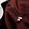 925 пробы стерлингового серебра Личность двухцветное гладкое каплевидное ожерелье капли воды ожерелья цепи ювелирные изделия S-N366