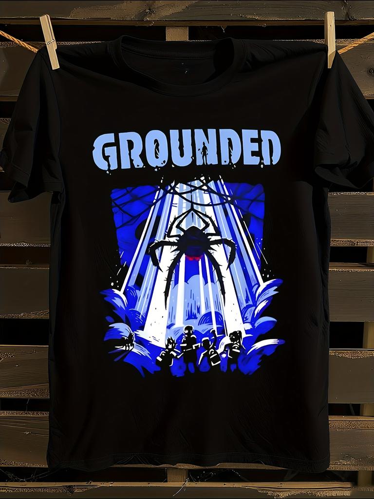 Grounded Video Game Graphic T-Shirt Mens Tshirt Womens Tshirts with Letters Print Short Sleeves T-Shirt Casual Street Tee Shirt Top