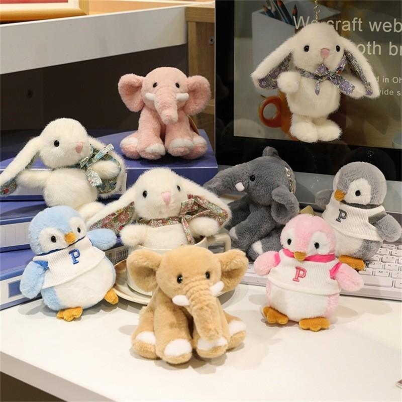 Пингвин Слон Мультяшный Цветочный Кролик Плюшевая Игрушка Брелок Декор для Сумки Подвеска