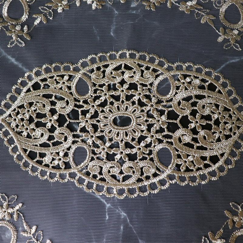 European Oval Embroidered Transparent Luxury Placemat Table Mat Hotel Villa Home Furniture Party Coffee Coaster Decorative Cloth