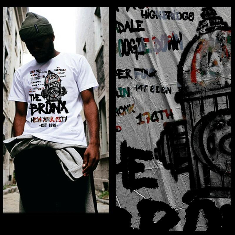 South Bronx T-shirt The Bronx NYC New York City Fire Graffiti Large White Tee