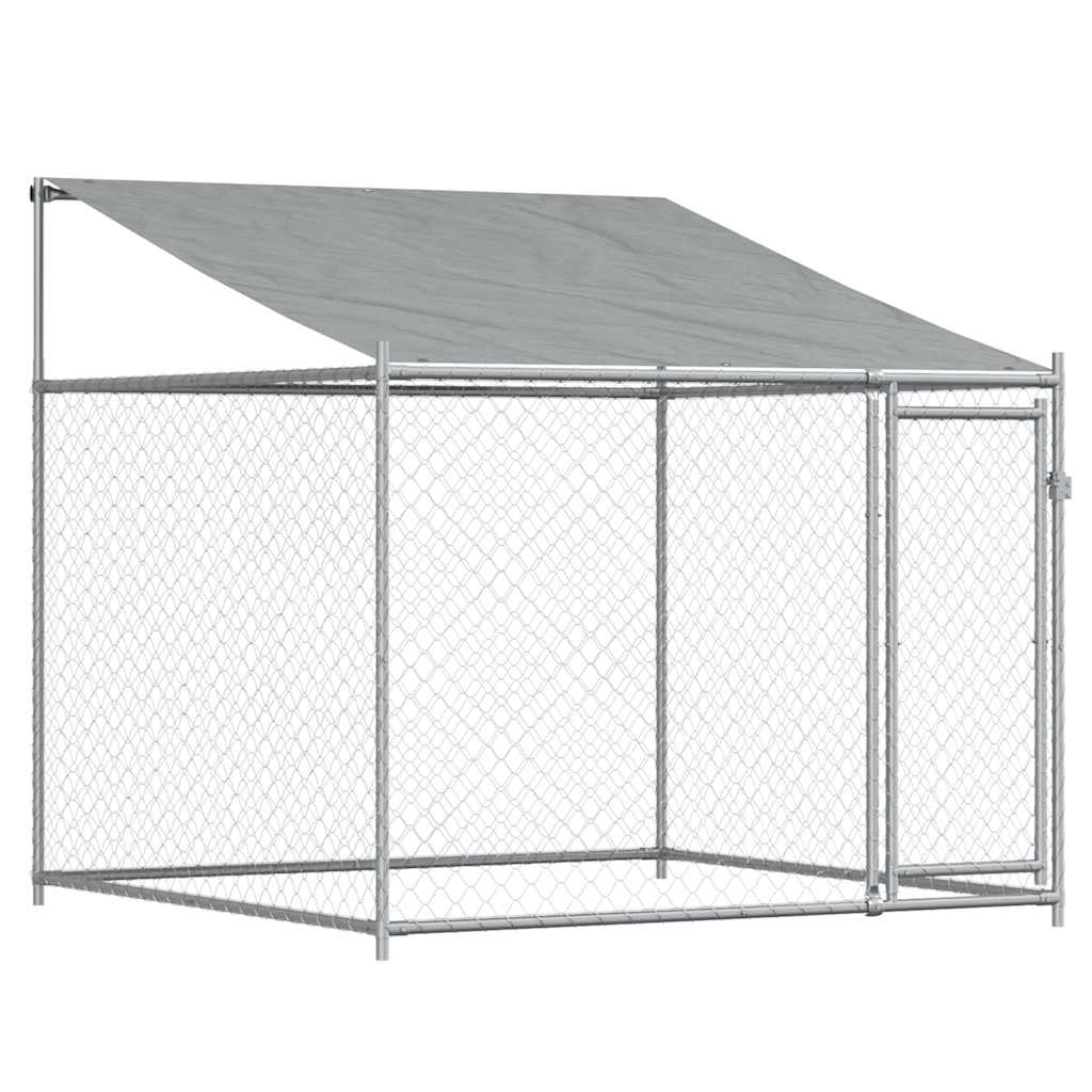 Vidaxl Klatka Dla Psa, Z Dachem I Drzwiami, Szara, 8X2X2 M, Stal