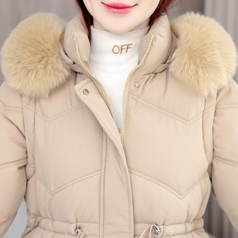 Модные зимние женские длинные парки с капюшоном и воротником из искусственного меха, толстая теплая куртка, съемные рукава, женские пальто