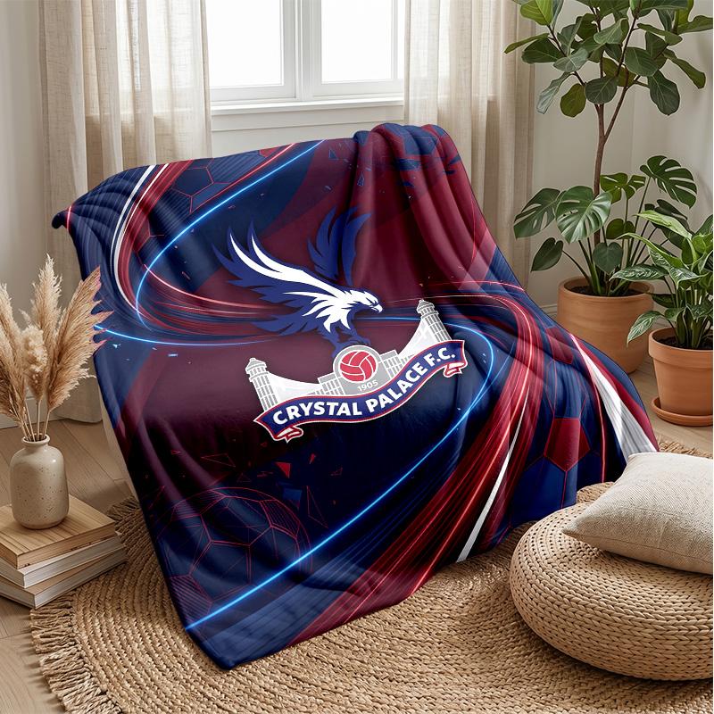 Crystal Palace Football Print Flannel Blanket, Soft Warm Lightweight Throw Blanket for Sofa Bed Camping