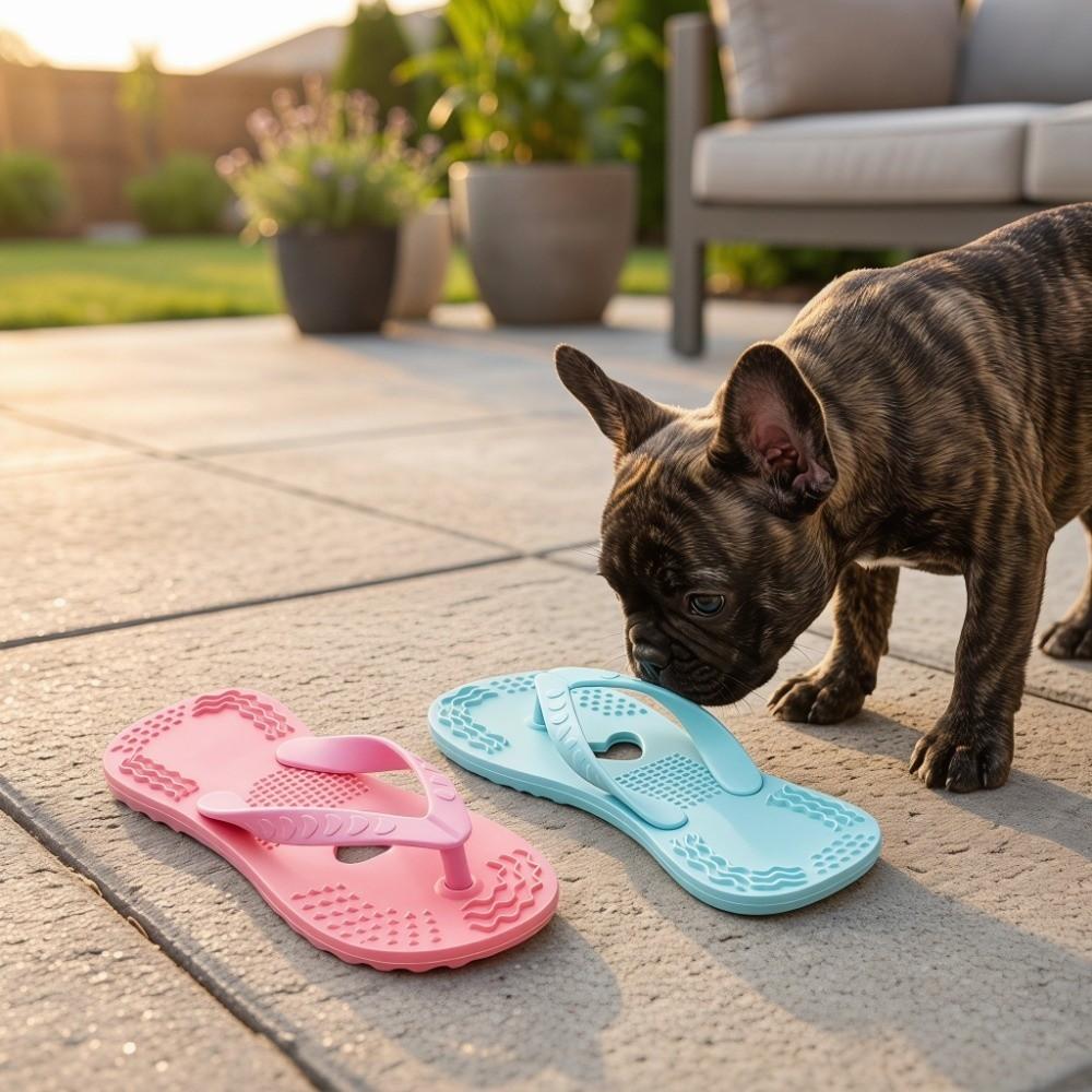 Durable Slipper-Shaped Teething Toy Silicone Pet Molar Toy Dog Chew Toy for Dogs Puppy