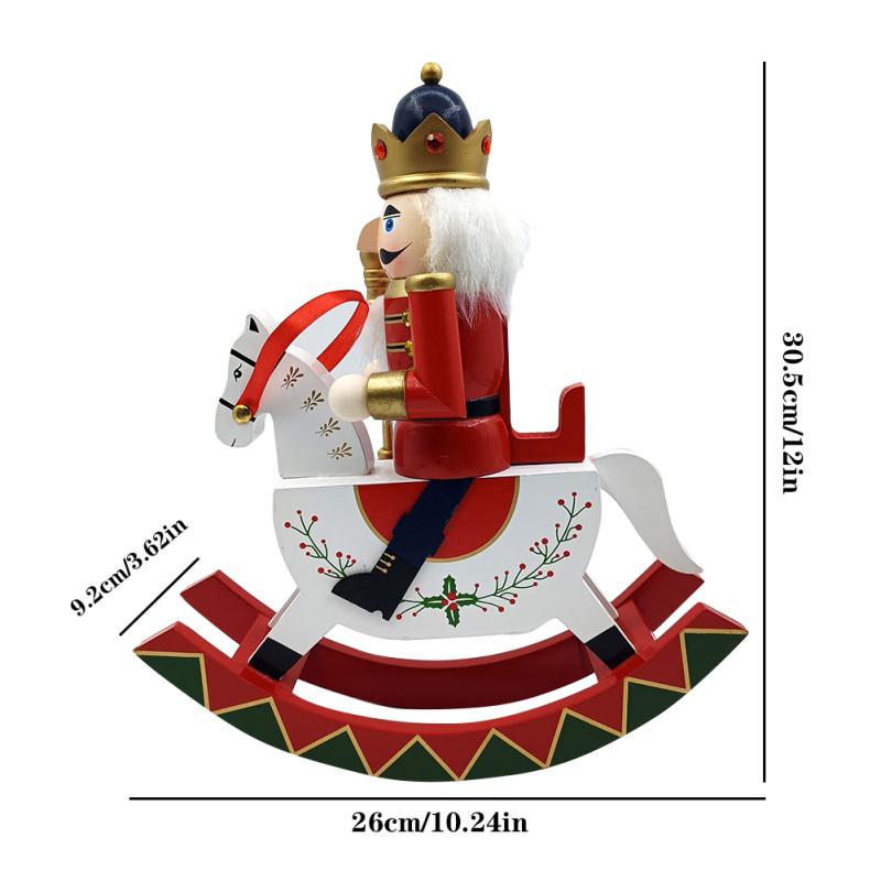 Традиционный деревянный Щелкунчик, лошадка-качалка, украшения, 12-дюймовая фигурка Щелкунчика, мини-кукла всадника