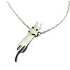 [P8080] - Silver 'Cat' Steel Necklace - 25x5 Mm