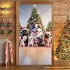 Cartoon Pet New Year Christmas Party Decorations Cat Dog Theme Door Covers Background Supplies Xmas Tree Photography Backdrop