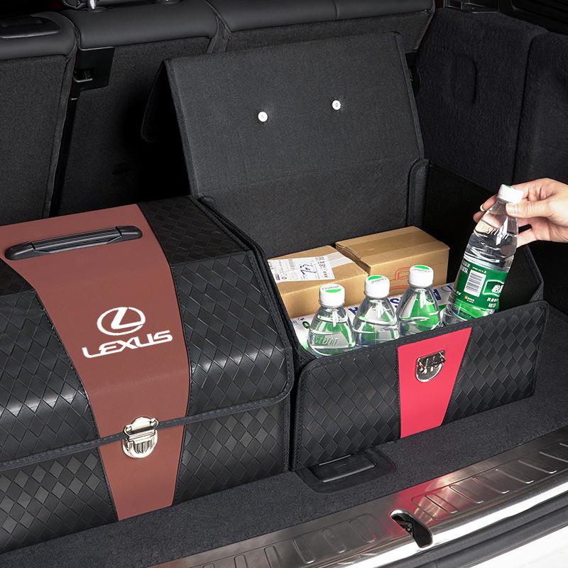 MVTT4 Lexus Car Trunk Leather Storage Box Stowing Tidying Bag For Lexus F SPORT ES RX NX LS UX LM LX GX LC RZ IS CT GS RC HS SC LXB