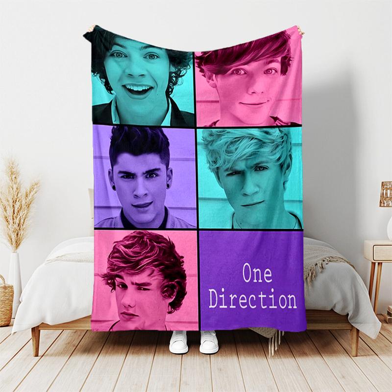 1pc Blanket One Direction Print Design, Lightweight Blanket for Sofa, Bed- Soft &Warm, Gift for All Seasons like Christmas, Halloween