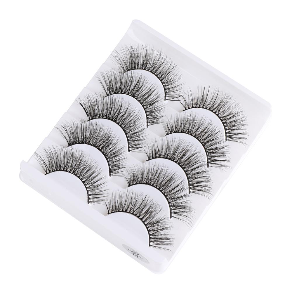 Pairs Reusable Wispy Thick Cross False Eyelashes Eye Lash Extension Natural Long 3D Soft Mink Hair