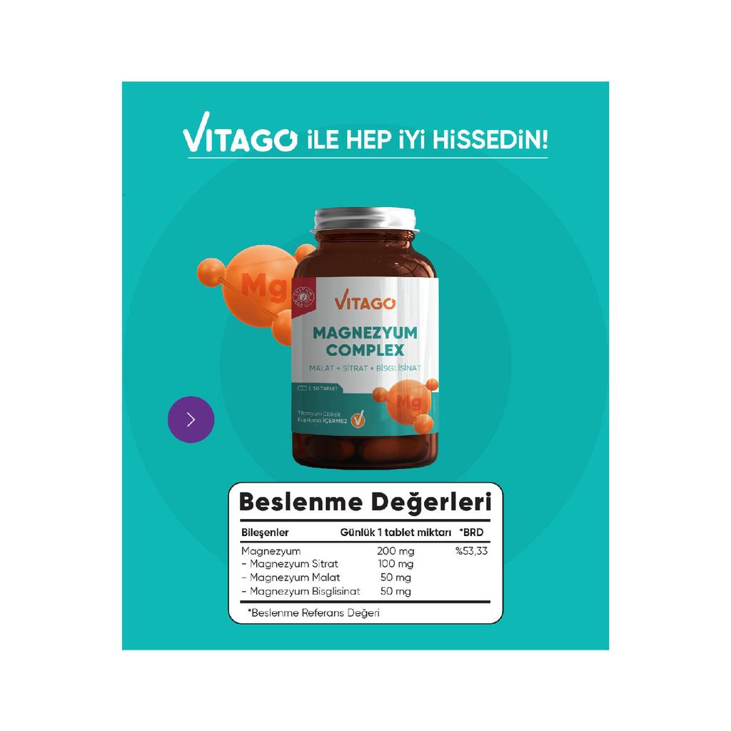 Таблетированная пищевая добавка, содержащая магниевый комплекс премиум-класса, 30 шт.