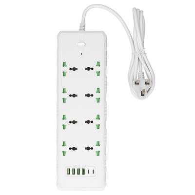 Розетка Белый Корпус ПК Изолированная 4 USB 2 PD 8 Портов Сетевой Фильтр с 2м Удлинителем