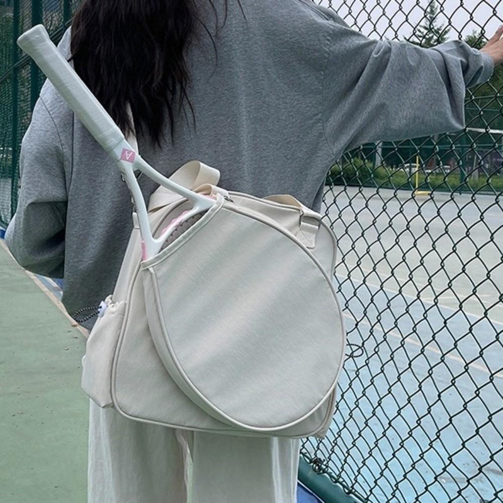 Large Capacity Tennis Backpack Solid Color Sports Fitness Bag Durable Badminton Bag Gym Use