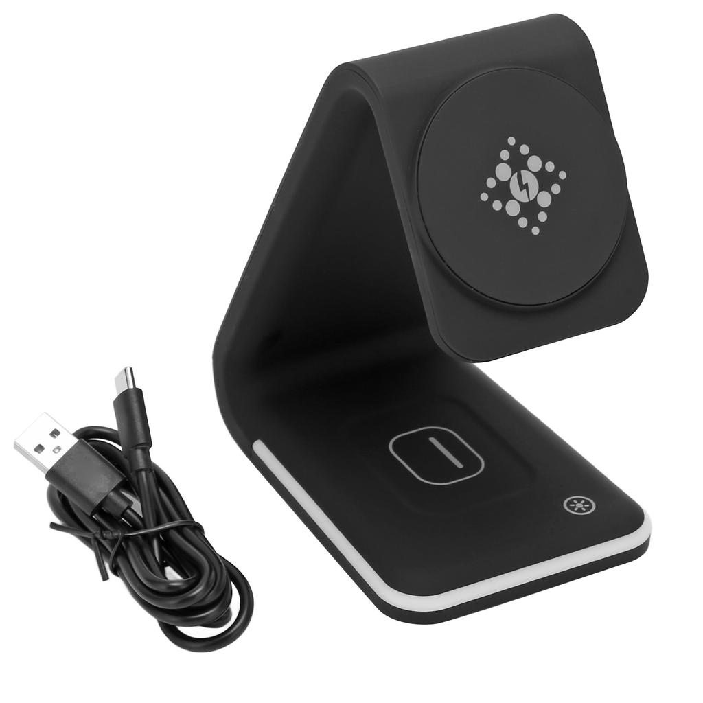 3 в 1 Беспроводная зарядная стойка 15 Вт Быстрая зарядка Съемная магнитная стильная беспроводная зарядная док-станция