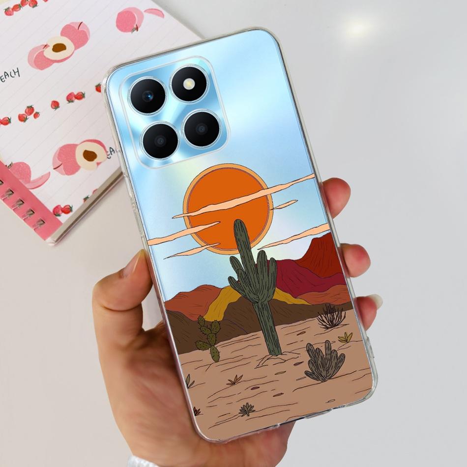 For Honor X6a Phone Case HonorX6a X 6A 4G WDY-LX1 Cute Butterfly Flower Painted Soft Silicone TPU Back Cover Bumper