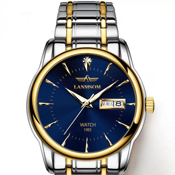 Новые роскошные мужские часы высшего бренда с коробкой, водонепроницаемые мужские кварцевые часы