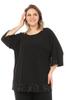 Women's Style Plus Size Tunic Big Size Tunic With Sequined Sleeves And Skirt Black