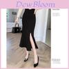 Womens Vintage High Waist Long A Line Skirt With Slit For Office And Casual Wear