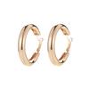 Personality 50 MM Big Gold Hoops Earrings Minimalist Thick Tube Round Circle Earrings for Women Zinc Alloy Trendy Hiphop Rock