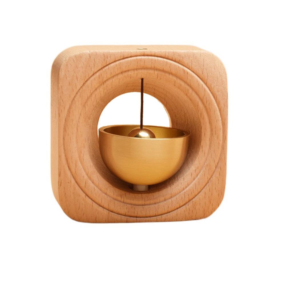Kawaii Solid Wooden Magnetic Doorbell Japanese Style Entrance Door Bell Pendant Desk