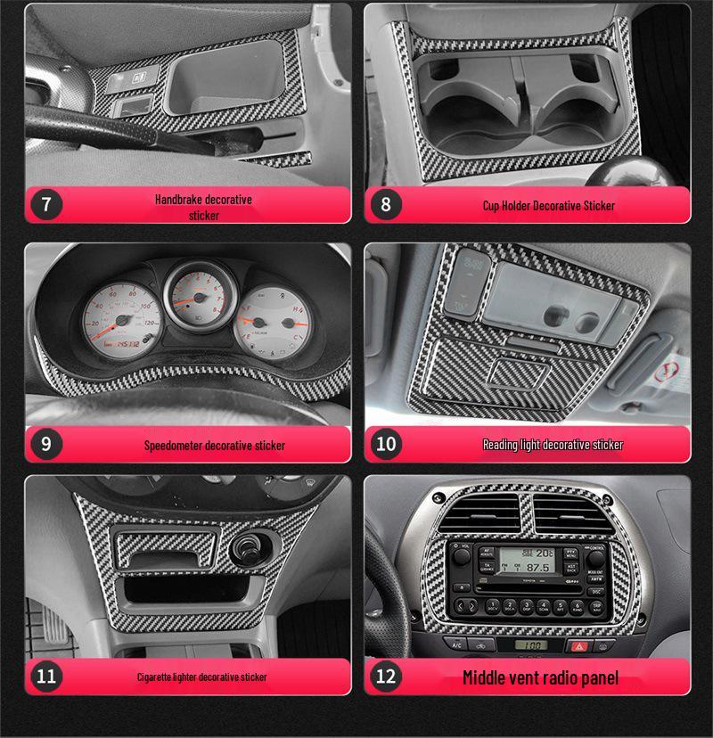 Carbon Fiber Rearview Mirror Switch Sticker for 01-03 Toyota RAV4 Interior