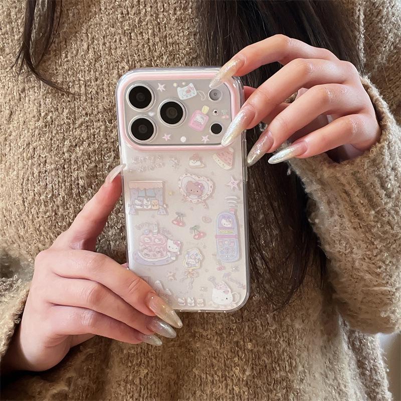 Мультяшный чехол для iPhone с кошкой для 14/15/16 Pro Max/17 - Милый дизайн для женщин.