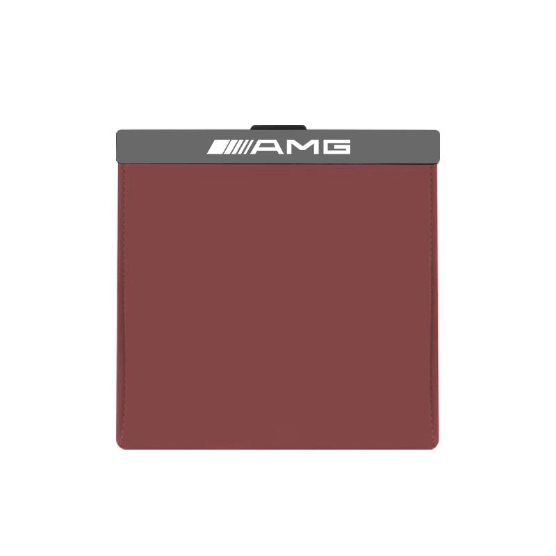 Car Garbage Bag LED Waterproof Magnetic Adsorption Leather Storage Pocket Accessories Car Decal For Mercedes Benz AMG W214 W205 AH2